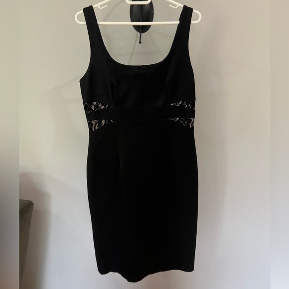 David Meister Black & nude lace detail sleeveless formal cocktail dress size 10 - Picture 5 of 9